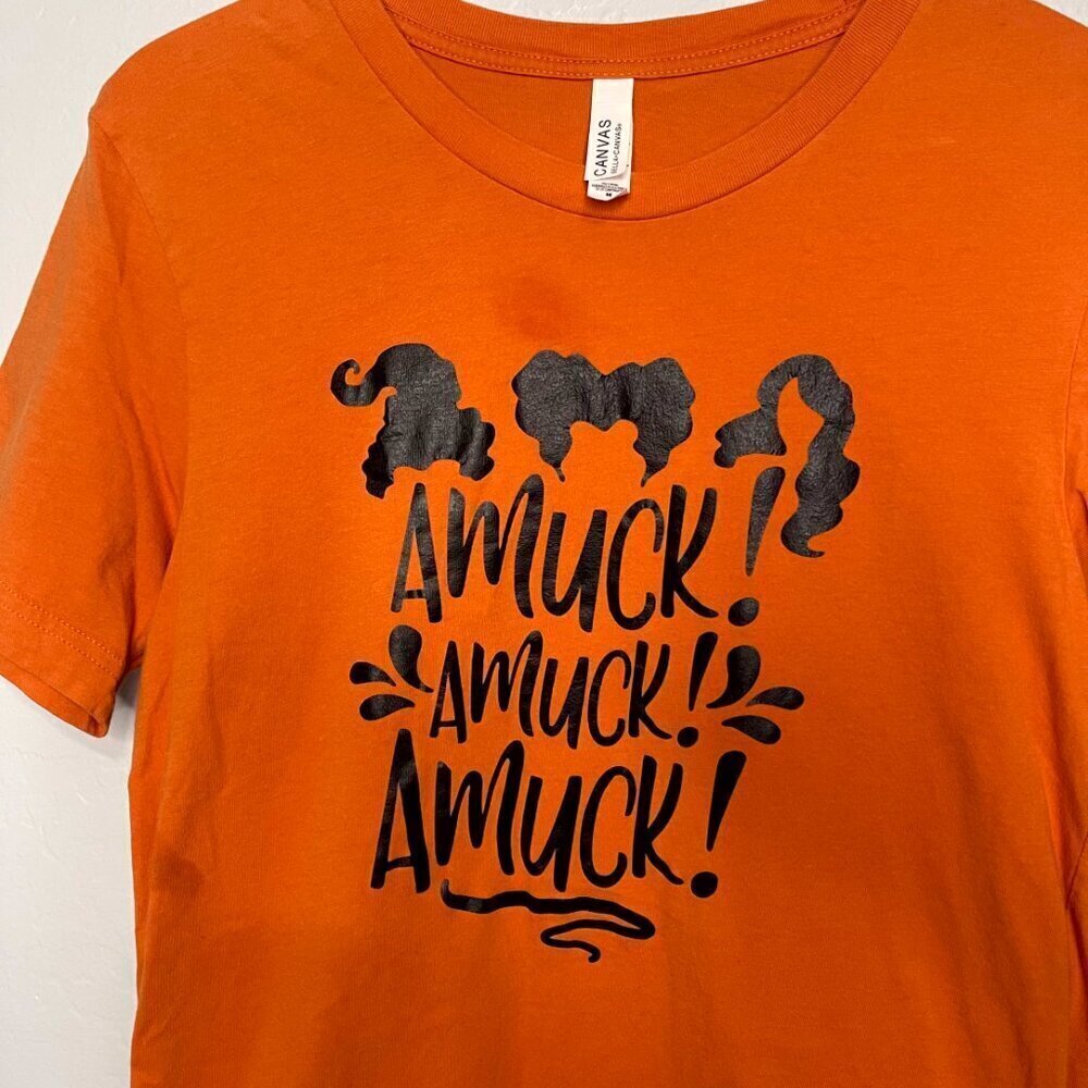 Bella-Canvas Hocus Pocus "Amuck, Amuck, Amuck" T-Shirt Top M - Picture 2 of 3